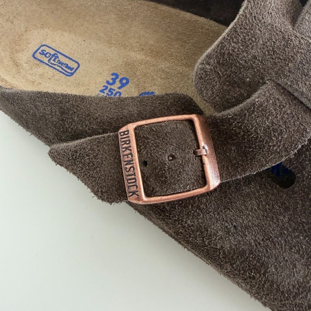 Birkenstock Boston Clog Womens 8 EU39 Brown Mocha Soft Footbed Suede Leather - Picture 4 of 13